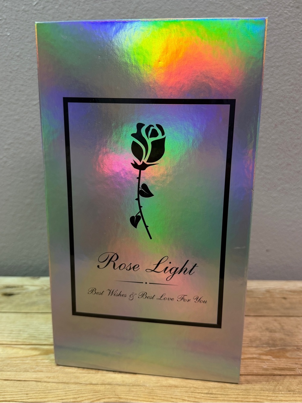 Decorative Box - Holographic Silver Rose “beauty and the beast” inspo
